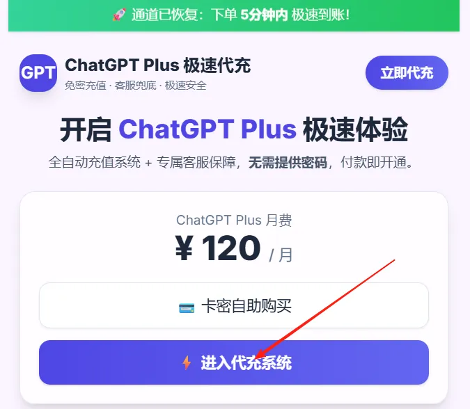 GPT自动充值系统 GPT自动充值系统